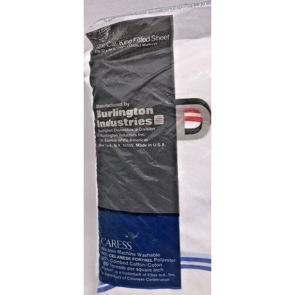 Vintage Burlington Industries Design Works California King Fitted Sheet